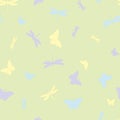 Summer seamless pattern with colorful butterflies and dragonflies. Royalty Free Stock Photo